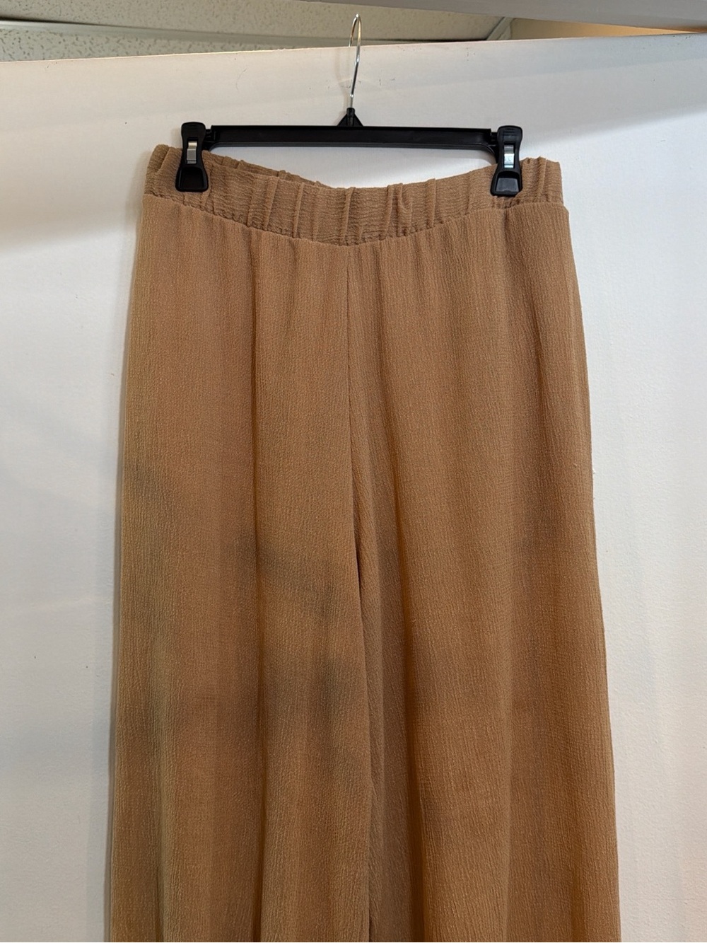 Zara Ribbed Waist Knit Pants in Camel